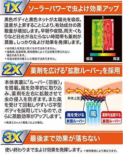 FUMAKILLA Insect Barrier Black 3X Power for balcony unscented (365 days) Insect Repellent Plate - WAFUU JAPAN