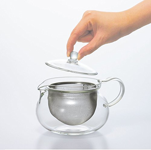 HARIO Tea kyusu transparent working capacity 450ml round microwave-safe CHJMN-45T - WAFUU JAPAN