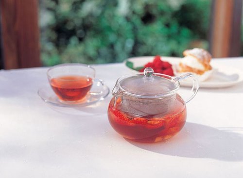 HARIO Tea kyusu transparent working capacity 450ml round microwave-safe CHJMN-45T - WAFUU JAPAN