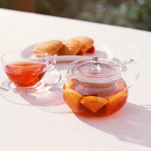HARIO Tea kyusu transparent working capacity 450ml round microwave-safe CHJMN-45T - WAFUU JAPAN