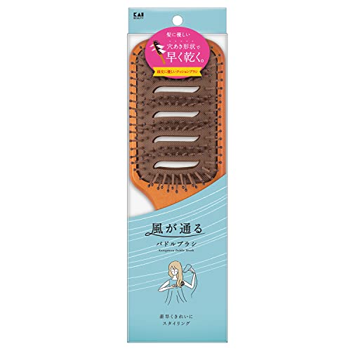 KAI Air Passing paddle Hair brush Quick drying KQ3177 - WAFUU JAPAN