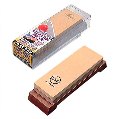 KING KW65 1000/6000 Grit Combination Whetstone with Plastic Base - WAFUU JAPAN