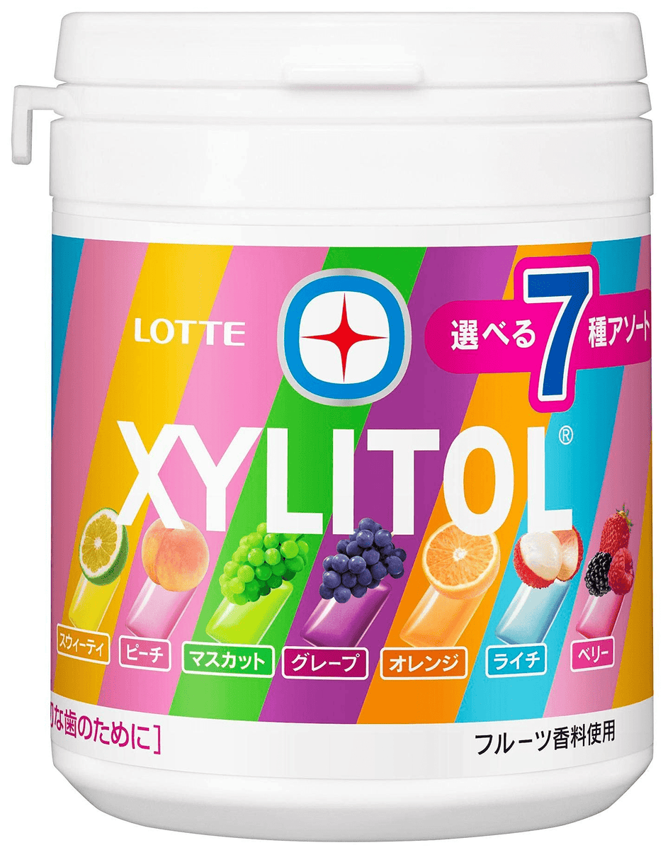 LOTTE XYLITOL GUM 7 kinds assorted bottle 143g WAFUU JAPAN