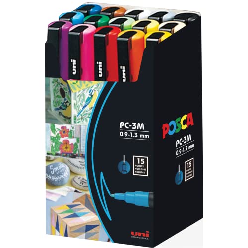 Mitsubishi Pencil Posca water-based pen fine round lead 15 colors PC3M15C - WAFUU JAPAN