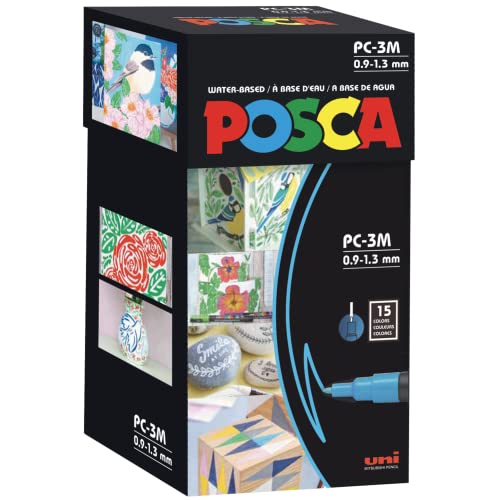 Mitsubishi Pencil Posca water-based pen fine round lead 15 colors PC3M15C - WAFUU JAPAN