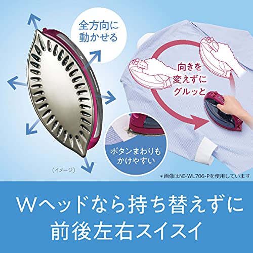 Panasonic Cordless Steam W-Head Iron Clear Gray NI-WL406-H 100V - WAFUU JAPAN