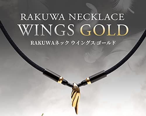 Phiten Stainless Steel Necklace RAKUWA Neck Wings Gold - WAFUU JAPAN
