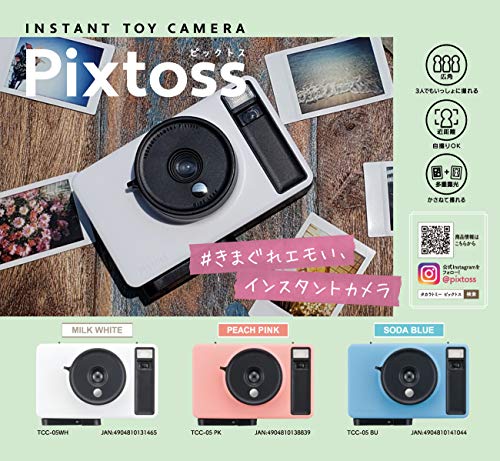 Pixtoss Takara Tomy Instant Toy Camera MILK WHITE with Cheki Film TCC-05WH - WAFUU JAPAN