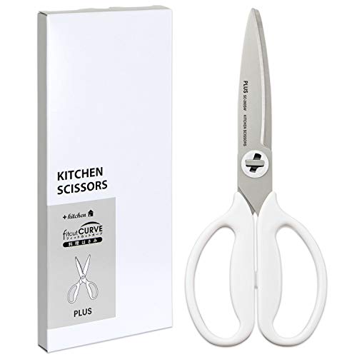 PLUS Kitchen Cooking Scissors White 35728 - WAFUU JAPAN