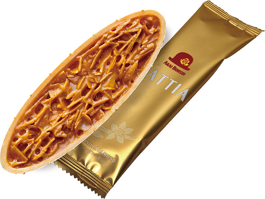 Red hat Akaiboushi Nattia 21 pieces Nuts and caramel placed on wafers baked crispy fragrant - WAFUU JAPAN