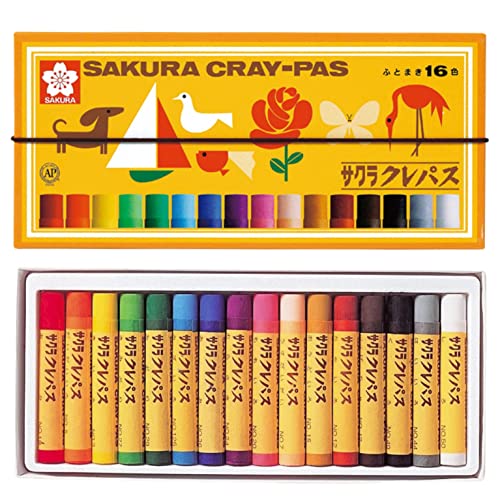 Sakura Craypas Craypas 16 colors with rubber band LP16R - WAFUU JAPAN