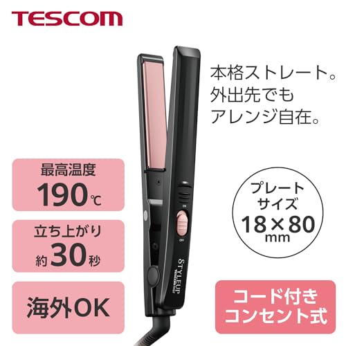 TESCOM Hair Iron Straightening Iron 18mm International THS7 AC100-120V/200-240V - WAFUU JAPAN