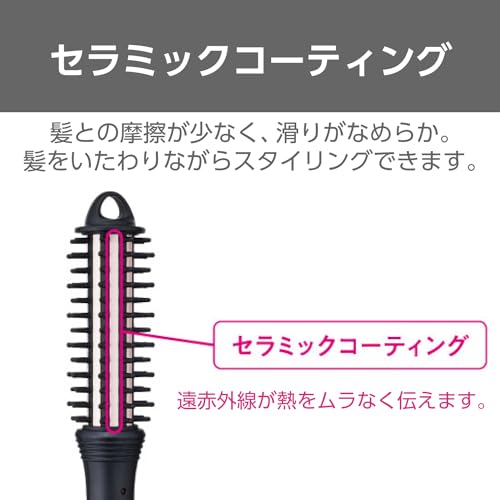 TESCOM Roll Brush Hair Iron Black THR7-K AC100-120V - WAFUU JAPAN