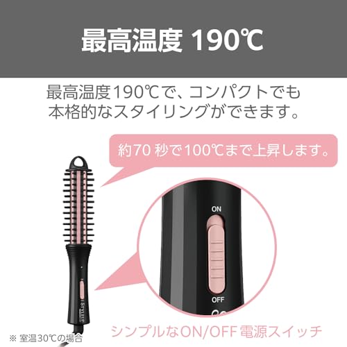 TESCOM Roll Brush Hair Iron Black THR7-K AC100-120V - WAFUU JAPAN