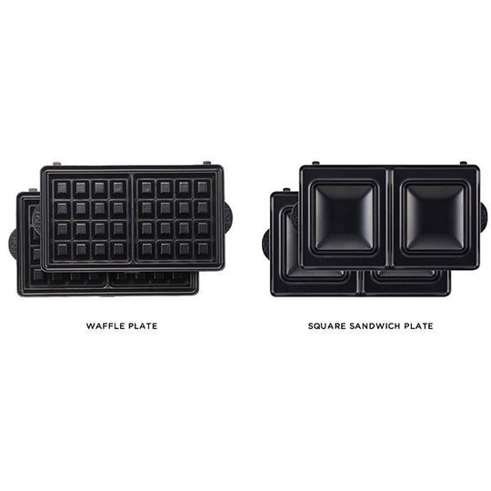Vitantonio WAFFLE HOT SANDWICH BAKER Irons Black VWH-200-K (Included 2 Plates) - WAFUU JAPAN