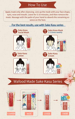 Wahood Maid Sake Facial Mask 10pcs - WAFUU JAPAN