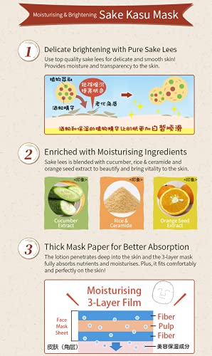 Wahood Maid Sake Facial Mask 10pcs - WAFUU JAPAN