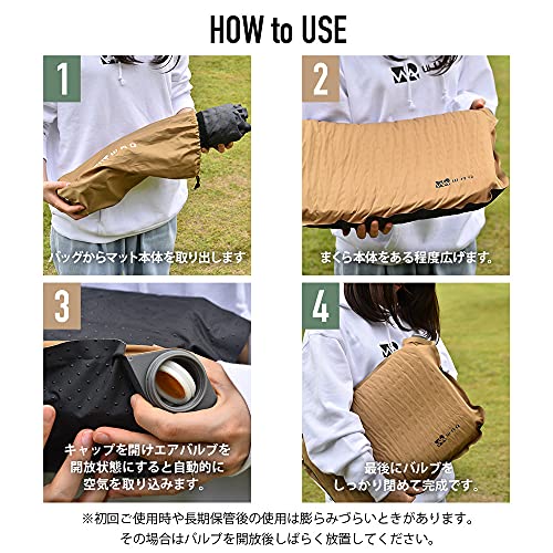 WAQ RELAXING CAMP PILLOW waq-rcp1 Camp pillow Car overnight urethane inflatable pillow - WAFUU JAPAN