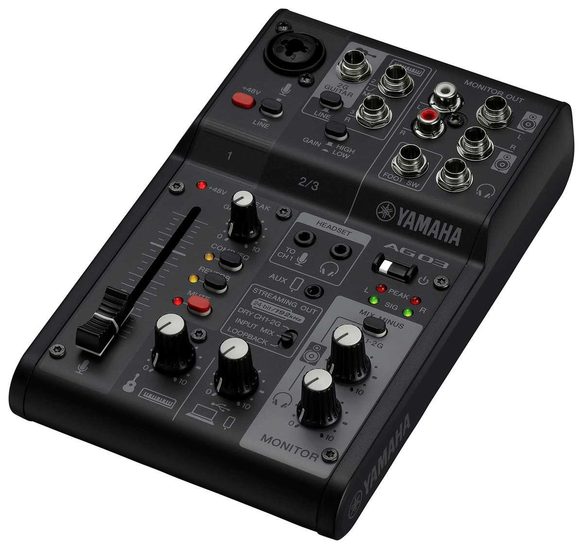 YAMAHA AG03 3MK2 B 3-Channel Mixer Black – WAFUU JAPAN YAMAHA AG03 3MK2 B 3-Channel Mixer Black – WAFUU JAPAN
