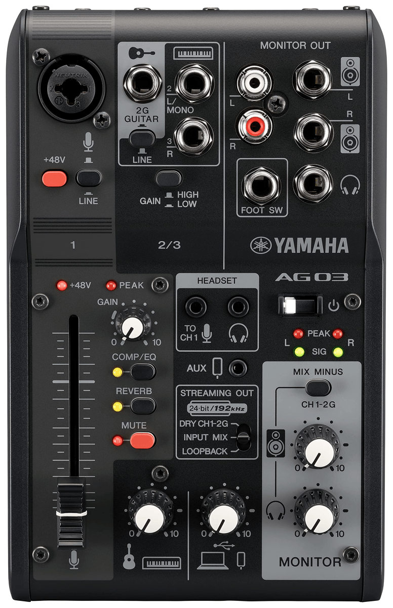 YAMAHA AG03 3MK2 B 3-Channel Mixer Black