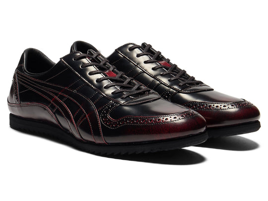 ONITSUKA TIGER Nippon Made Ultimate Trainer Kasut Kulit Perforated Hitam-Biru