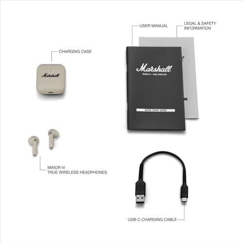 Marshall Minor IV Wireless Earbuds Bluetooth Qi Charging Cream Domestic Model