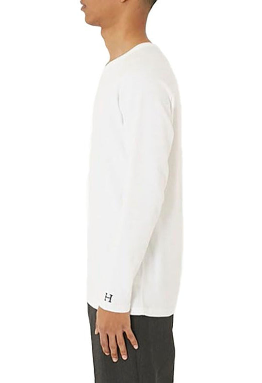 HOLLYWOOD RANCH MARKET Kaos lengan panjang rajut rib elastis buatan Jepang Putih