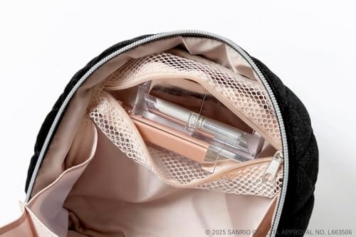 Hello Kitty × BRILMY Quick-View Velvet Black Cosmetic Pouch Book