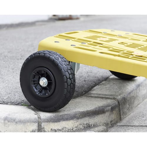 TRUSCO Chariot plastique tout-terrain pneus anti-crevaison 900 x 600 noir 100 kg