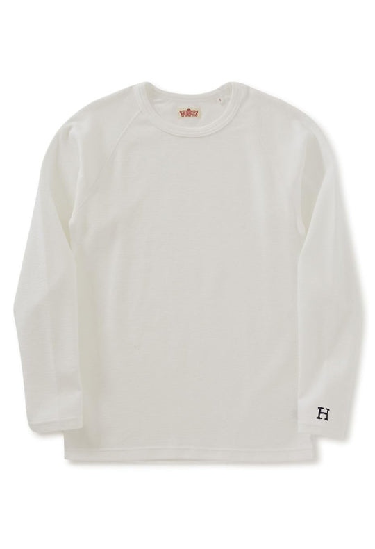 HOLLYWOOD RANCH MARKET Kaos lengan panjang rajut rib elastis buatan Jepang Putih
