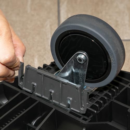 TRUSCO Xe đẩy hàng nền nhựa gấp lắp ráp sẵn MPK-780-B Xanh 780x490mm