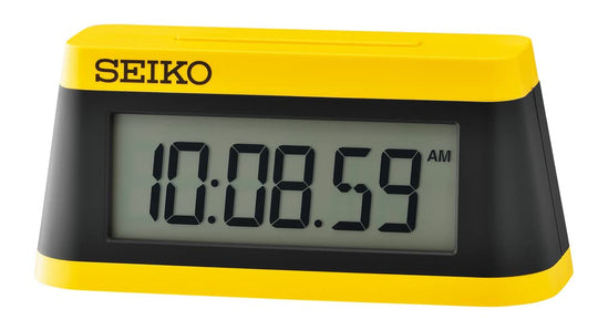 SEIKO Digital Alarm Clock - Sports Timer Design  Yellow/Black (SQ818Y)