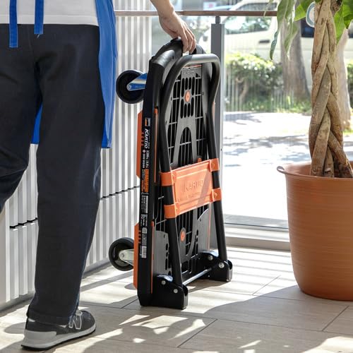 TRUSCO Xe đẩy hàng nền nhựa gấp lắp ráp sẵn MPK-780-B Xanh 780x490mm