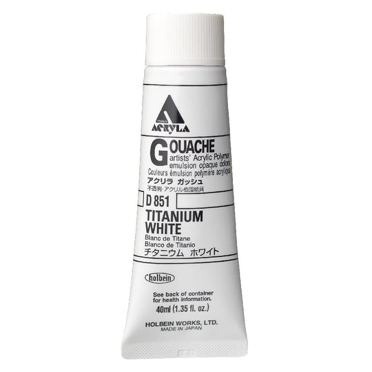 Holbein Acrylic Gouache Titanium White 40ml D851