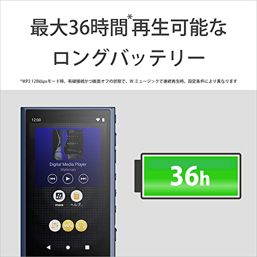 SONY Walkman Hi-Res nirkabel LDAC/aptX HD 36h NW-A307 (A300) Biru 64GB