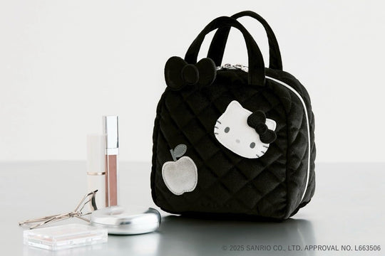 Hello Kitty × BRILMY Quick-View Velvet Black Cosmetic Pouch Book
