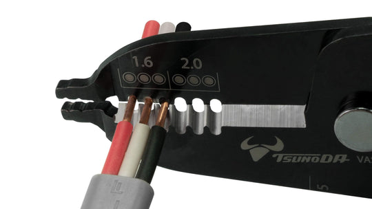 Tsunoda elektrikerset med VVF-stripper och minikrimptång TS-E01S 9 delar