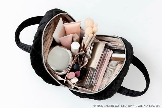 Hello Kitty × BRILMY Quick-View Velvet Black Cosmetic Pouch Book