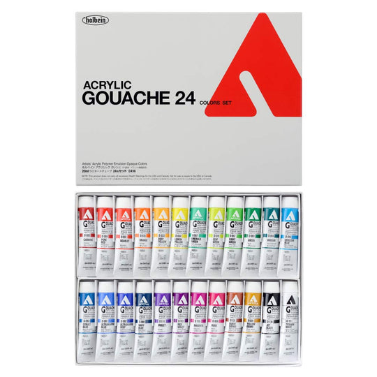 Holbein Acrylic Gouache 24 Color Set 20ml Tubes D416