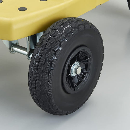 TRUSCO Chariot plastique tout-terrain pneus anti-crevaison 900 x 600 noir 100 kg