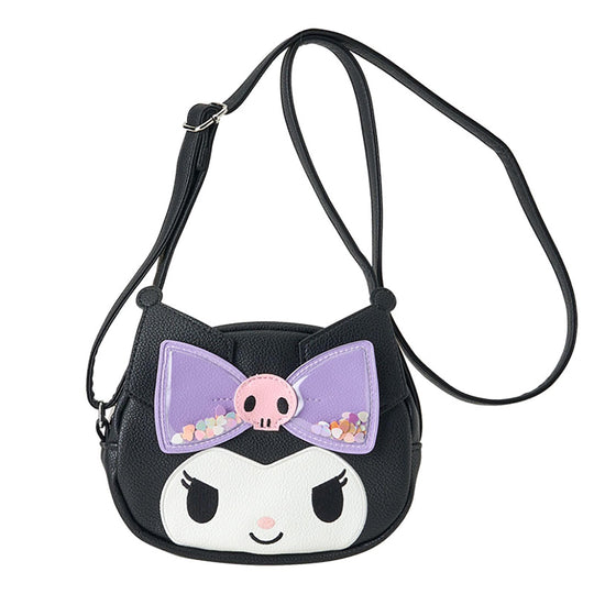 Sanrio Kuromi Face Kids Shoulder Bag Children Gift Purse