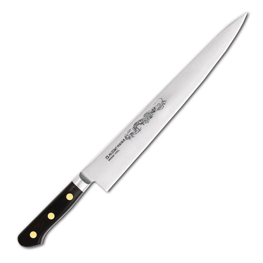 Misono Swedish Steel Dragon Engraved Slicing Knife 24cm No121M