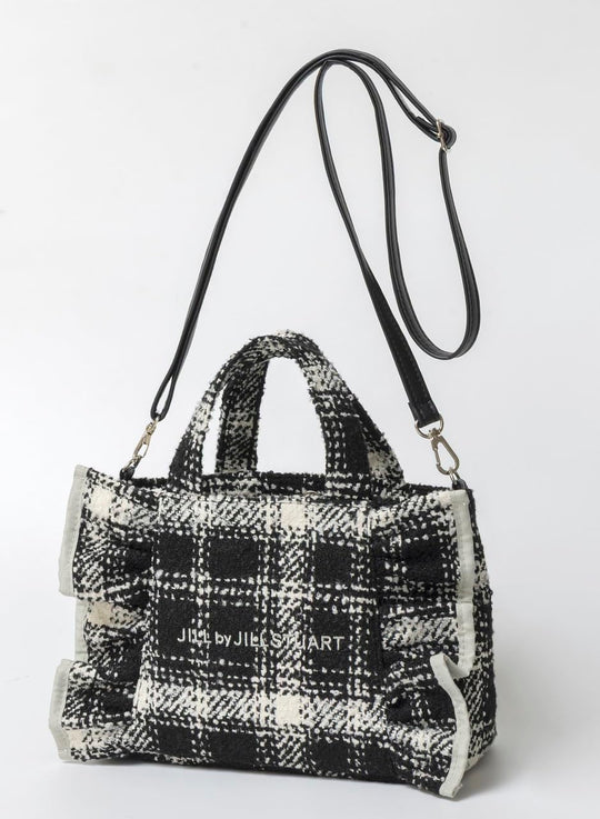 JILL by JILL STUART beg tweed mini frill 2‑dalam‑1 BLACK Edition