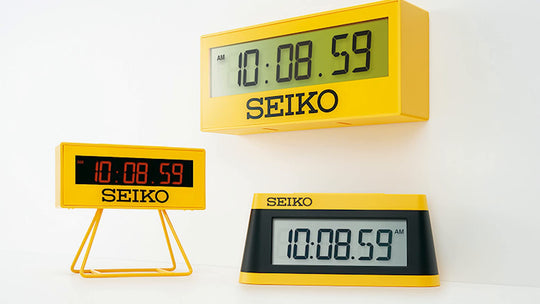 SEIKO Digital Alarm Clock - Sports Timer Design  Yellow/Black (SQ818Y)