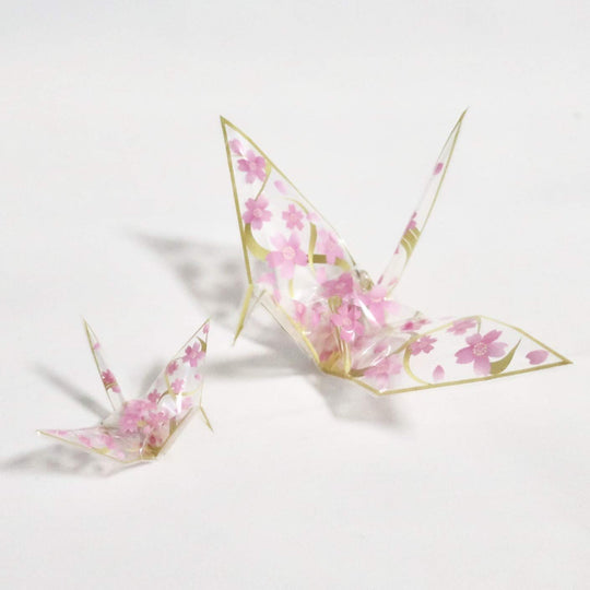 Ori Esther Origami: Cranes with Cherry Blossom Pattern  3 colors  18 sheets