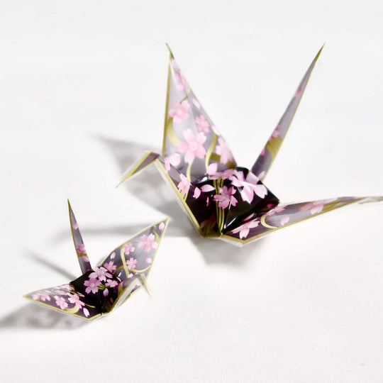 Ori Esther Origami: Cranes with Cherry Blossom Pattern  3 colors  18 sheets