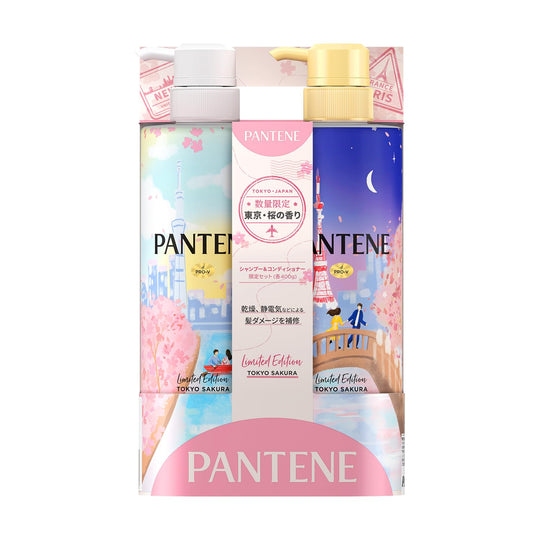 Pantene Shampoo and Conditioner Pump Set Limited Tokyo Cherry Blossom 400g