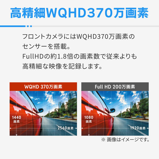 COMTEC Dual Dash Cam WQHD harap, dual STARVIS 2, GPS, 3yr ZDR065