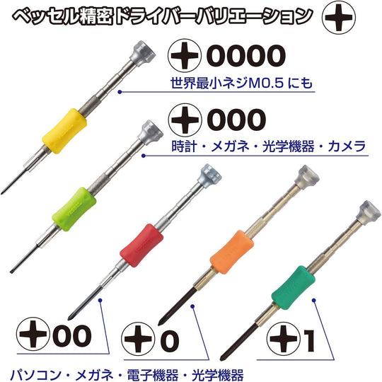 Vessel 精密十字螺丝刀 日本制造 防磁 滑动缓冲握柄 TD-51 0号