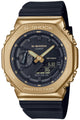 CASIO G-Shock relógio masculino com aro metálico dourado GM-2100G-1A9JF preto